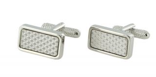 Silver Textured Rectangle Cufflinks