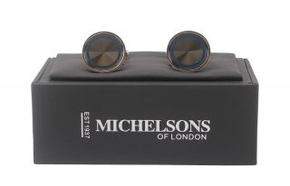 Silver with Metal Film Oval Cufflinks