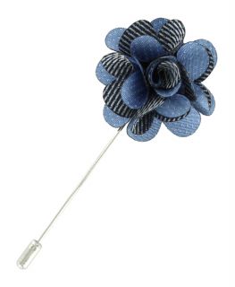 Light Blue Pin Dot Flower Lapel Pin
