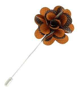 Orange Pin Dot Flower Lapel Pin