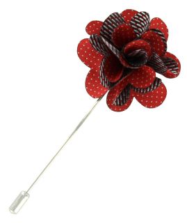 Red Pin Dot Flower Lapel Pin