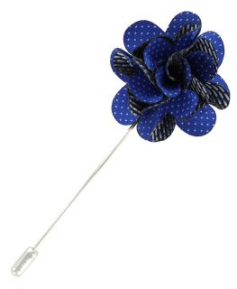 Royal Blue Pin Dot Flower Lapel Pin