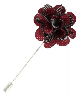 Wine Pin Dot Flower Lapel Pin