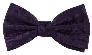 Purple Tonal Paisley Bow Tie & Pocket Square Set