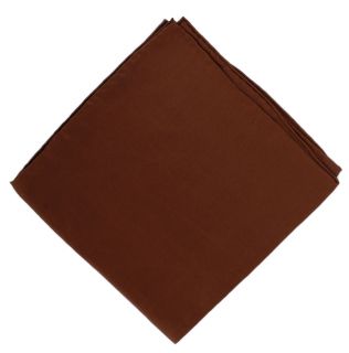 Brown Plain Silk Pocket Square