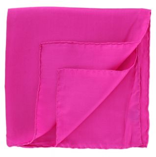 Fuchsia Plain Silk Pocket Square