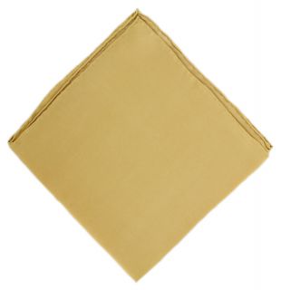 Gold Plain Silk Pocket Square