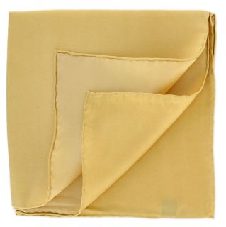 Gold Plain Silk Pocket Square