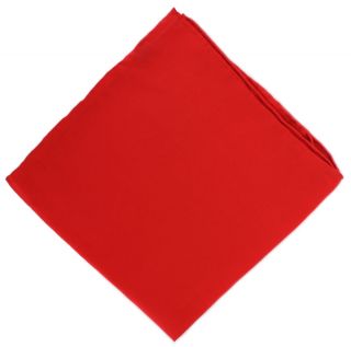 Red Plain Silk Pocket Square