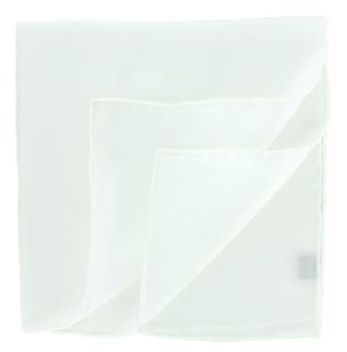 White Plain Silk Pocket Square