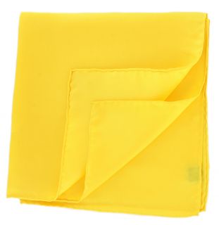 Yellow Plain Silk Pocket Square
