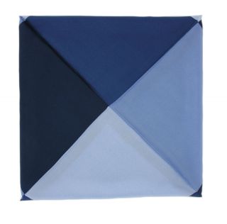 Navy 4 Colour Way Silk Pocket Square