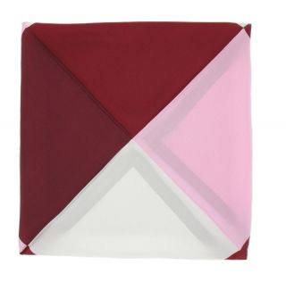Red 4 Colour Way Silk Pocket Square