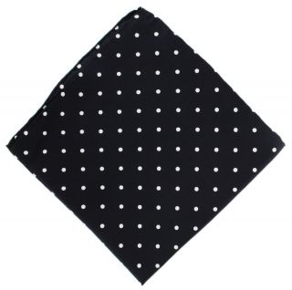 Black Polka Dot Silk Pocket Square