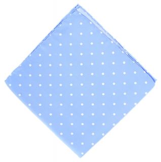 Ice Blue Polka Dot Silk Pocket Square