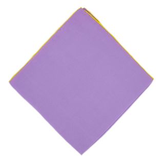 Lilac with Yellow Shoestring Border Silk Pocket Square