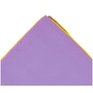 Lilac with Yellow Shoestring Border Silk Pocket Square