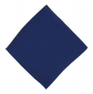 Navy with White Shoestring Border Silk Pocket Square