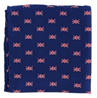 Small Union Jack All Over Pattern Silk Pocket Square