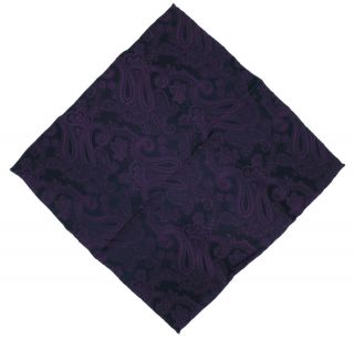 Purple Paisley Jacquard Small Silk Pocket Square