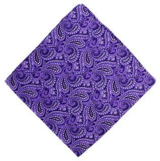 Purple All Over Paisley Silk Pocket Square