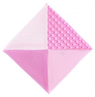 Pink 4 Pattern Silk Pocket Square