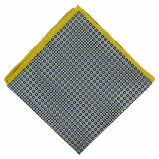 Yellow Spot Geo Silk Pocket Square