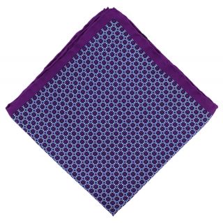 Purple Spot Geo Silk Pocket Square