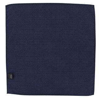 Navy & Blue Floral & Mini Spot Double Sided Silk & Cotton Pocket Square