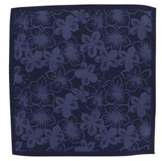 Navy & Blue Floral & Mini Spot Double Sided Silk & Cotton Pocket Square