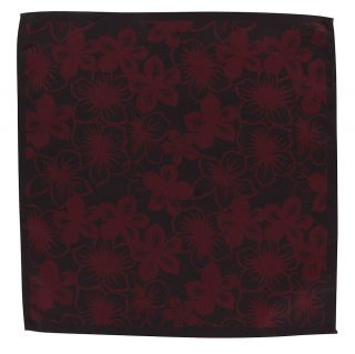 Wine & Red Floral & Mini Spot Double Sided Silk & Cotton Pocket Square
