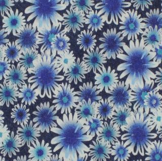 Blue Summer Flower Silk & Cotton Pocket Square