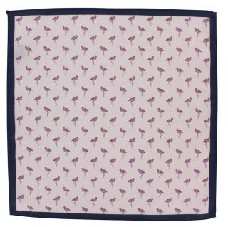 Pink Flamingo Silk & Cotton Pocket Square
