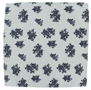 Navy Floral with Spot Cotton Pocket Square
