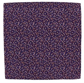Wine Small Flower Pattern Cotton Pocket Square