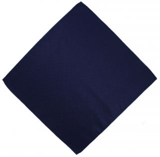 Navy Basket Weave Silk Pocket Square