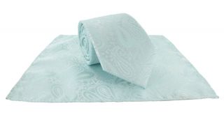 Mint Tonal Paisley Tie & Pocket Square Set