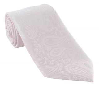 Blush Pink Tonal Paisley Tie & Pocket Square Set