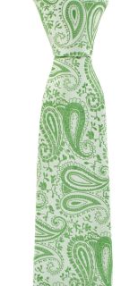 Lime Green Tonal Paisley Tie & Pocket Square Set