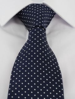 Navy & White Spot Tie & Pocket Square Set 