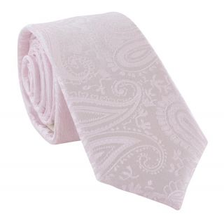 Boys Blush Pink Tonal Paisley Tie & Pocket Square Set