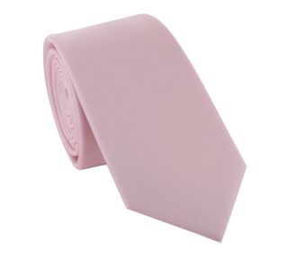 Boys Pink Plain Tie & Pocket Square Set