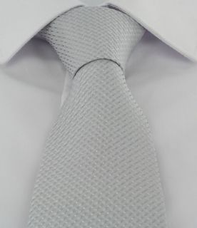 Silver Semi Plain Tie & Pocket Square Set