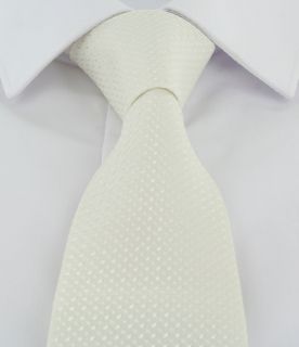Ivory Semi Plain Tie & Pocket Square Set