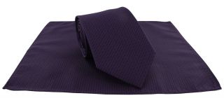 Purple Semi Plain Tie & Pocket Square Set