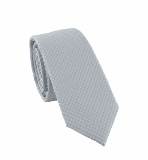 Boys Silver Semi Plain Tie & Pocket Square Set
