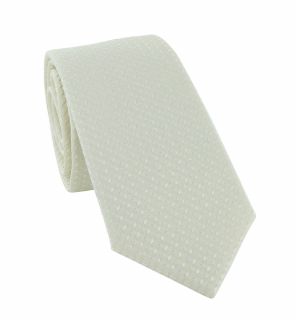 Boys Cream Semi Plain Tie & Pocket Square Set
