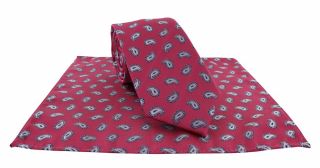 Pink Spring Pine Polyester Tie & Pocket Square Set