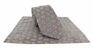 Taupe Spring Pine Polyester Tie & Pocket Square Set