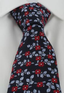Red Leaf Floral Polyester Tie & Pocket Square Set